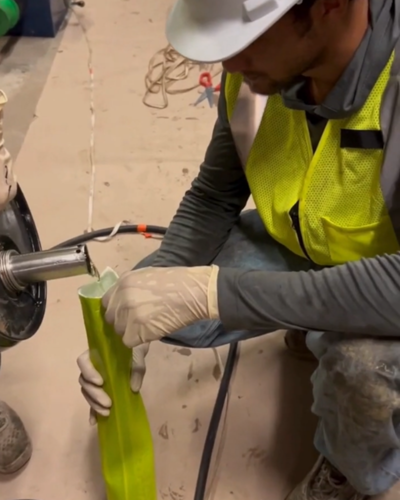 pipe filling working